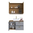 Ver imagem 4 de Gabinete de Banheiro 100% MDF com Espelheira 2 Portas com Cuba Lívia 80cm Yescasa