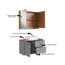 Ver mais imagens de Gabinete de Banheiro 100% MDF com Espelheira 2 Portas com Cuba Lívia 80cm Yescasa