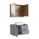 Ver imagem 7 de Gabinete de Banheiro 100% MDF com Espelheira 2 Portas com Cuba Lívia 80cm Yescasa Cinza/Freijó/Urbi