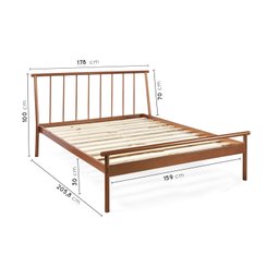 Conjunto Cama Queen e 1 Mesa de Cabeceira em Aço Begônia CabeCasa MadeiraMadeira - 2