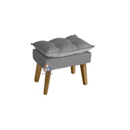 Poltrona Decorativa Opala e Puff Opala Suede Cinza Smf Decor - 3