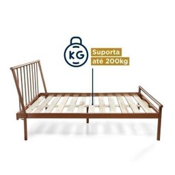 Conjunto Cama Queen e 1 Mesa de Cabeceira em Aço Begônia CabeCasa MadeiraMadeira - 6