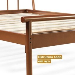Conjunto Cama Queen e 1 Mesa de Cabeceira em Aço Begônia CabeCasa MadeiraMadeira - 5