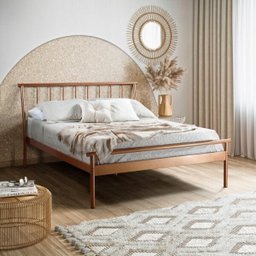 Conjunto Cama Queen e 1 Mesa de Cabeceira em Aço Begônia CabeCasa MadeiraMadeira - 4