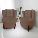 Ver mais imagens de Kit 2 Poltronas Decorativa Luna Bouclé Marrom