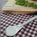 Ver imagem 6 de Bomba de Chimarrão Inox 19cm Bojo Pera Removível Anel de Pedra Ágata Verde Redonda Taumer