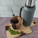 Ver imagem 7 de Bomba de Chimarrão Inox 19cm Bojo Pera Removível Anel de Pedra Ágata Verde Redonda Taumer