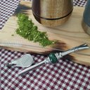 Ver imagem 4 de Bomba de Chimarrão Inox 19cm Bojo Pera Removível Anel de Pedra Ágata Verde Redonda Taumer