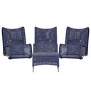 Ver imagem 1 de 3 Poltronas e Mesa Texas Alumínio Fendi Corda Náutica Trama Azul