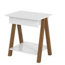 Ver imagem 2 de Mesa de Cabeceira 1 Gaveta Integra Finger Amadeirado/branco - Ofertamo