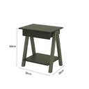 Ver imagem 3 de Mesa de Cabeceira 1 Gaveta Integra Finger Amadeirado/branco - Ofertamo