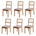 Ver imagem 1 de Conjunto de 6 Cadeiras de Jantar Santiago em Tecido Boucle Cinamomo/nevoa Boucle