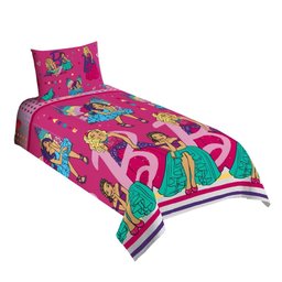 Jogo de Cama Infantil Lepper Barbie Reinos Mágicos Solteiro 2 Peças Microfibra Rosa - 1