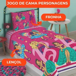 Jogo de Cama Infantil Lepper Barbie Reinos Mágicos Solteiro 2 Peças Microfibra Rosa - 3