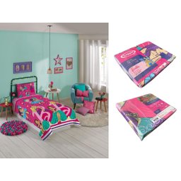 Jogo de Cama Infantil Lepper Barbie Reinos Mágicos Solteiro 2 Peças Microfibra Rosa - 6