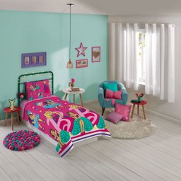 Jogo de Cama Infantil Lepper Barbie Reinos Mágicos Solteiro 2 Peças Microfibra Rosa - 2