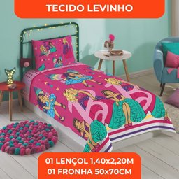 Jogo de Cama Infantil Lepper Barbie Reinos Mágicos Solteiro 2 Peças Microfibra Rosa - 8