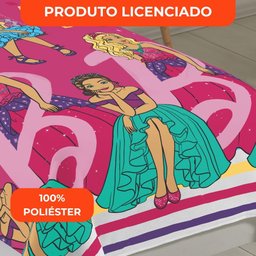 Jogo de Cama Infantil Lepper Barbie Reinos Mágicos Solteiro 2 Peças Microfibra Rosa - 7
