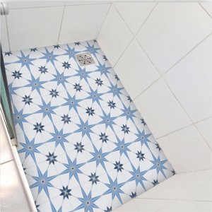Adesivo piso box Estrela azul cinza antiderrapante - 1,20 x 1,50 metros