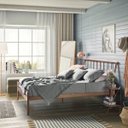 Ver imagem 6 de Conjunto Cama Casal, Mesa de Cabeceira e Arara de Roupas em Aço Begônia CabeCasa MadeiraOriginals