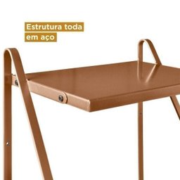 Conjunto Mesa de Cabeceira e Arara de Roupas em Aço Begônia CabeCasa MadeiraMadeira - 7