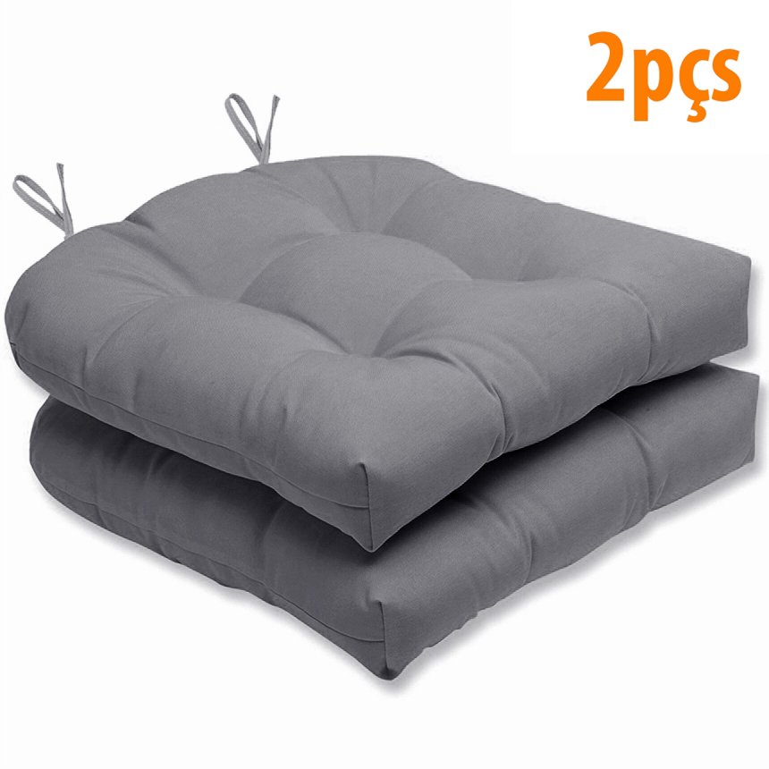 Almofada Para Assento Futton Solid 40x40cm Cinza 2Pçs