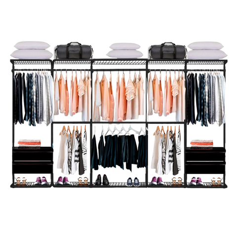 Closet Aramado - Linear Clr221 com Gaveta - 3,40m - Preto