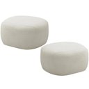 Ver imagem 1 de Kit 02 Puffs Decorativo Orgânico para Sala de Estar Living Barolo L06 Bouclê Branco - Lyam Decor