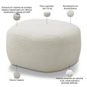 Ver imagem 4 de Kit 02 Puffs Decorativo Orgânico para Sala de Estar Living Barolo L06 Bouclê Branco - Lyam Decor