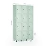 Armário Locker Guarda-volume de Aço 12 Portas com Fecho para Cadeado Vestiário Academia - 3