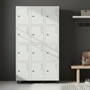 Ver imagem 1 de Armário Roupeiro Locker Guarda-Volume de Aço 12 Portas Pequenas com Fecho para Cadeado Vestiário Academia Cinza