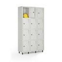Ver imagem 4 de Armário Roupeiro Locker Guarda-Volume de Aço 12 Portas Pequenas com Fecho para Cadeado Vestiário Academia Cinza