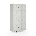 Ver imagem 2 de Armário Roupeiro Locker Guarda-Volume de Aço 12 Portas Pequenas com Fecho para Cadeado Vestiário Academia Cinza