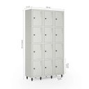 Ver imagem 3 de Armário Locker Guarda-volume de Aço 12 Portas com Fecho para Cadeado Vestiário Academia