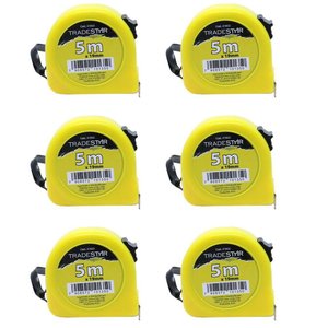 Kit 6 Trena Aço Metal 5m Bolso Básica Fita com Trava