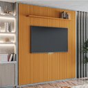 Ver imagem 3 de Painel para Tv até 75 Polegadas 2,25x2,40m Ripado com Prateleira Arbo Cedro Edn