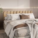 Ver imagem 1 de Cabeceira King Size Design Nuvem 45cm 10 Placas em Suede:areia