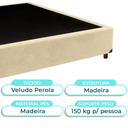 Ver imagem 2 de Cama Box Viuvo Perola Nature 128x188