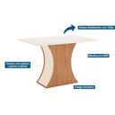 Ver imagem 2 de Conjunto: Mesa Sala Jantar Luiza C/ Tampo Reto Madeirado C/ Vidro 120x90cm e 4 Cadeiras Vita Nature/