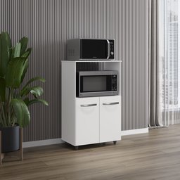 Armario Multiuso 2 Pts Forno Microondas ou Bebedouro Tais Cor Branco - 1