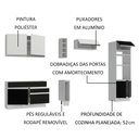 Ver mais imagens de Armário de Cozinha Completa 290cm Branco/Preto/Branco Cristal Madesa 09