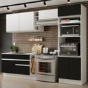 Ver imagem 5 de Armário de Cozinha Completa 290cm Branco/Preto/Branco Cristal Madesa 09