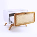 Ver imagem 5 de Mesa Cabeceira Ricco Baixa 1 Gaveta Laca com Palhinha Off White