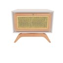 Ver imagem 2 de Mesa Cabeceira Ricco Baixa 1 Gaveta Laca com Palhinha Off White