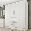 Ver imagem 2 de Guarda-Roupa Casal com 6 Portas e 4 Gavetas 180cm Multimóveis CR35481 Neve