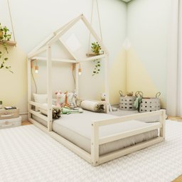 Cama Meia Casinha Infantil Ludika Mobília - 1