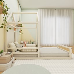 Cama Meia Casinha Infantil Ludika Mobília - 4
