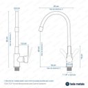 Ver imagem 3 de Torneira de Cozinha Monocomando Gourmet 42x25cm Campeche Bela Metais