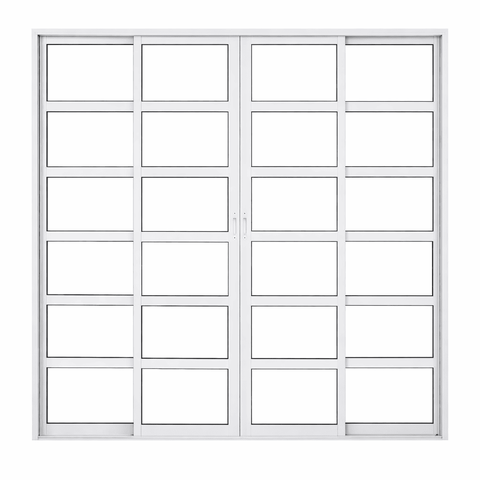 Porta de Correr Alumínio Branco Travessa 04 Folhas Maxx