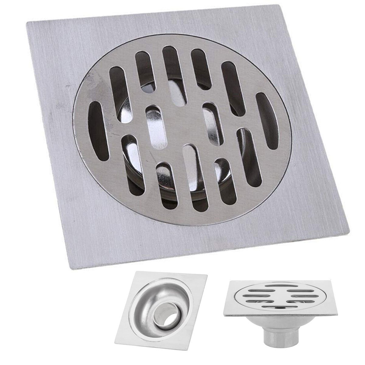 Ralo Aço Inox 10x10 Banheiro Lavabo Higienico Seguro Resistente Quintal Lavanderia